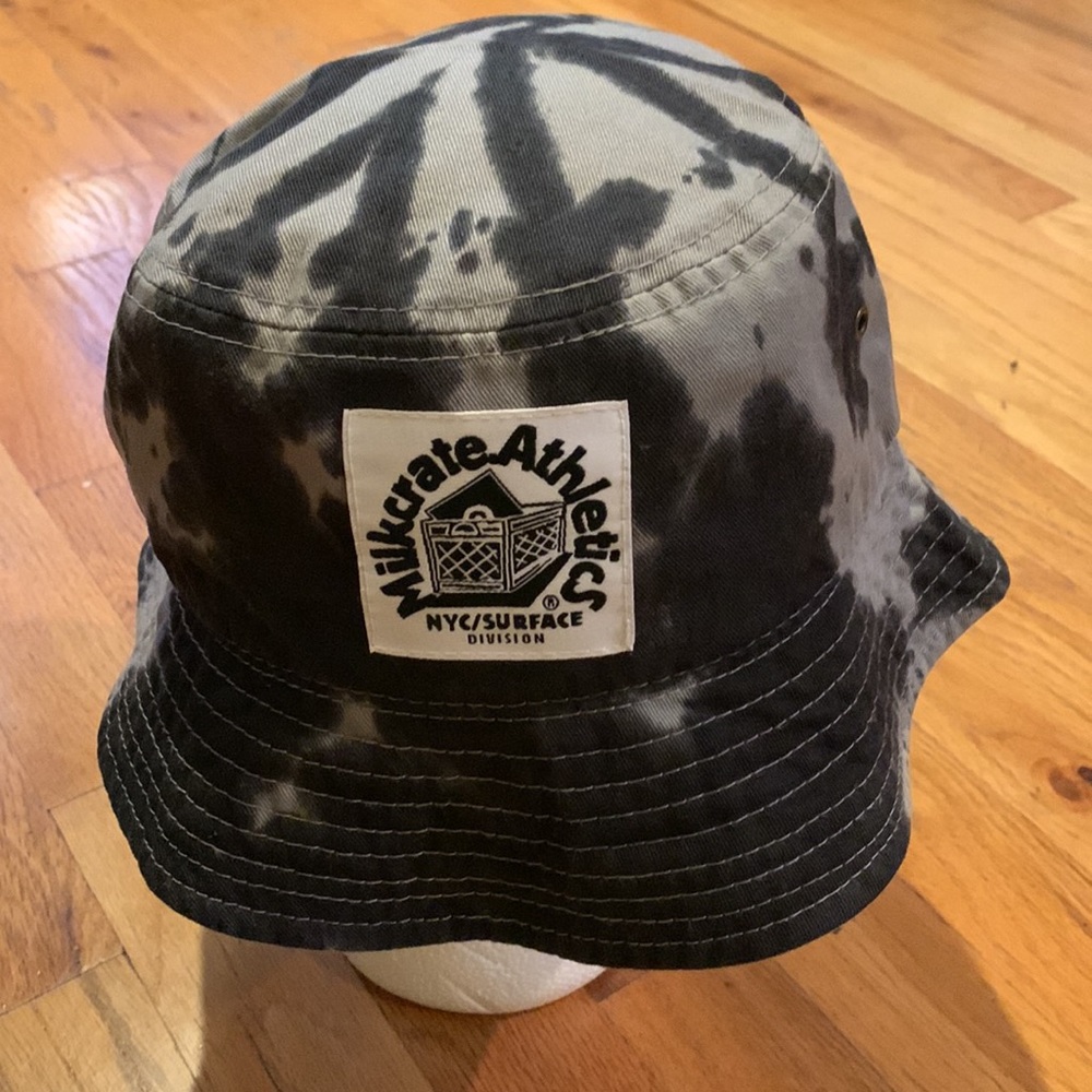 Milkcrate Athletics Bucket Hat NWOT Black / Grey Tie Dye
